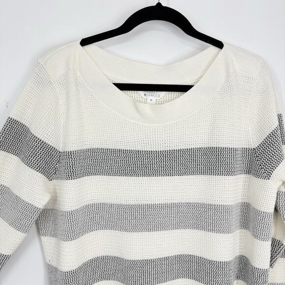 Market & Spruce Summer Sweater Women size XXL White Blue Striped Pullover - Picture 4 of 9
